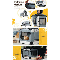 Pet Carrier Soft Crate Dog Cat Travel 90x61CM Portable Foldable Car 2XL Pet Care Kings Warehouse 