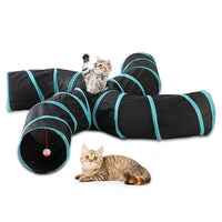 Pet Cat Kitten Puppy 4-Way Tunnel Play Toy Foldable Funny Exercise Tunnel Rabbit Kings Warehouse 