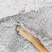 Pet Dog Bed Bedding Warm Plush Round Comfort Dog Nest Light Grey kennel XL 100cm Kings Warehouse 