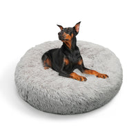 Pet Dog Bed Bedding Warm Plush Round Comfort Dog Nest Light Grey kennel XL 100cm Kings Warehouse 