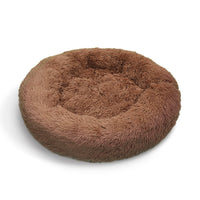 Pet Dog Bed Bedding Warm Plush Round Soft Dog Nest Light Coffee XL 100cm Kings Warehouse 