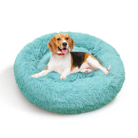 Pet Dog Bed Warm Plush Round Comfortable Nest Comfy Sleeping kennel Green M 70cm Kings Warehouse 