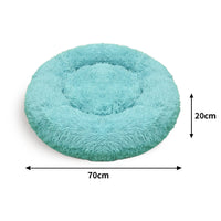 Pet Dog Bed Warm Plush Round Comfortable Nest Comfy Sleeping kennel Green M 70cm Kings Warehouse 