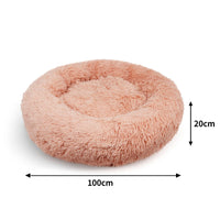 Pet Dog Bedding Warm Plush Round Comfortable Nest Comfy Sleep kennel Pink XL 100 Kings Warehouse 