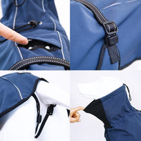 Pet Dog Raincoat Poncho Jacket Windbreaker Waterproof Clothes with Harness Hole-XL-Blue Kings Warehouse 