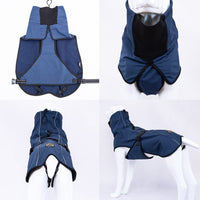 Pet Dog Raincoat Poncho Jacket Windbreaker Waterproof Clothes with Harness Hole-XL-Blue Kings Warehouse 