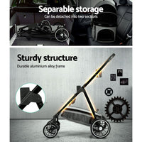 Pet Stroller Pram Large Dog Cat Carrier Travel Pushchair Foldable 4 Wheels Passionate for Pets Kings Warehouse 