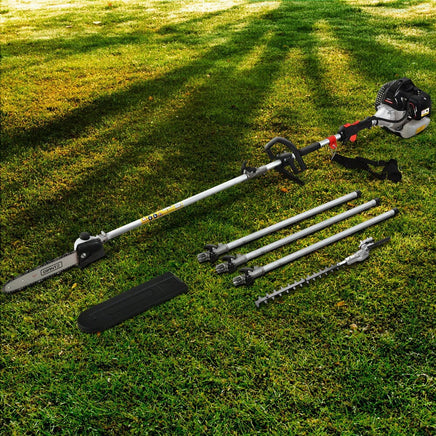 Petrol Pole Chainsaw Hedge Trimmer Pruner Chain Saw Brush Cutter Red garden supplies Kings Warehouse 