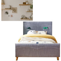Phlox Kids Child Single Bed Fabric Upholstered Children Kid Timber Frame - Steel bedroom furniture Kings Warehouse 