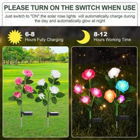 Pink Bulk Solar Garden Lights 75cm Long Rose Flowers Yard Lamp Xmas Halloween Deco AU Kings Warehouse 