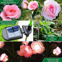 Pink Bulk Solar Garden Lights 75cm Long Rose Flowers Yard Lamp Xmas Halloween Deco AU Kings Warehouse 