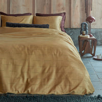 PIP Studio Blurred Lines Yellow Cotton Sateen Quilt Cover Set Queen Home & Garden Kings Warehouse 