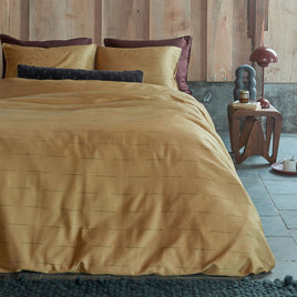 PIP Studio Blurred Lines Yellow Cotton Sateen Quilt Cover Set Queen Home & Garden Kings Warehouse 