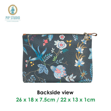 PIP Studio Combi Flower Festival Dark Blue Cosmetic Bag Health & Beauty Kings Warehouse 