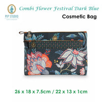 PIP Studio Combi Flower Festival Dark Blue Cosmetic Bag Health & Beauty Kings Warehouse 
