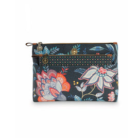 PIP Studio Combi Flower Festival Dark Blue Cosmetic Bag Health & Beauty Kings Warehouse 