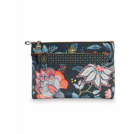 PIP Studio Combi Flower Festival Dark Blue Cosmetic Bag Health & Beauty Kings Warehouse 