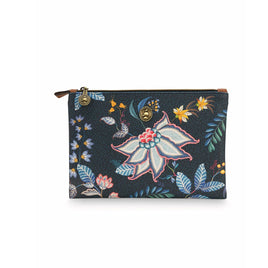 PIP Studio Flower Festival Dark Blue Medium Cosmetic Flat Pouch Health & Beauty Kings Warehouse 