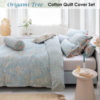 PIP Studio Origami Tree Light Blue Quilt Cover Set Queen Home & Garden Kings Warehouse 
