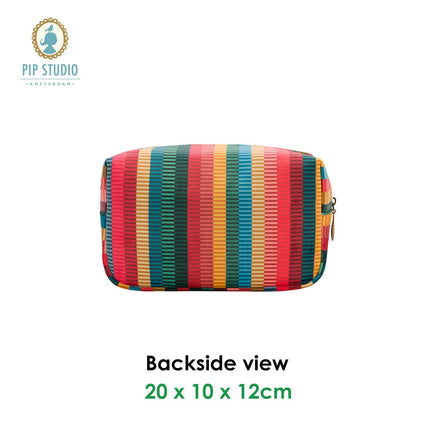 PIP Studio Velvet Jacquard Stripe Small Square Cosmetic Bag Health & Beauty Kings Warehouse 