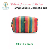 PIP Studio Velvet Jacquard Stripe Small Square Cosmetic Bag Health & Beauty Kings Warehouse 