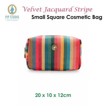 PIP Studio Velvet Jacquard Stripe Small Square Cosmetic Bag Health & Beauty Kings Warehouse 