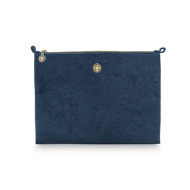 PIP Studio Velvet Quilted Dark Blue Large Cosmetic Flat Pouch Health & Beauty Kings Warehouse 