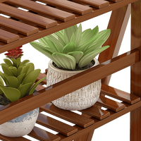 Plant Stand Outdoor Indoor Garden Wood Bamboo Shelf Folding 100CM Length Furniture Kings Warehouse 