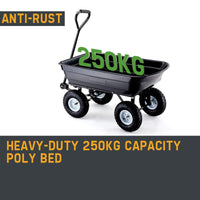 PLANTCRAFT 250kg Poly Pull Dump Cart Garden Hand Trailer Wagon Lawn Wheelbarrow Home & Garden Kings Warehouse 