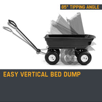 PLANTCRAFT 250kg Poly Pull Dump Cart Garden Hand Trailer Wagon Lawn Wheelbarrow Home & Garden Kings Warehouse 