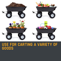 PLANTCRAFT 250kg Poly Pull Dump Cart Garden Hand Trailer Wagon Lawn Wheelbarrow Home & Garden Kings Warehouse 