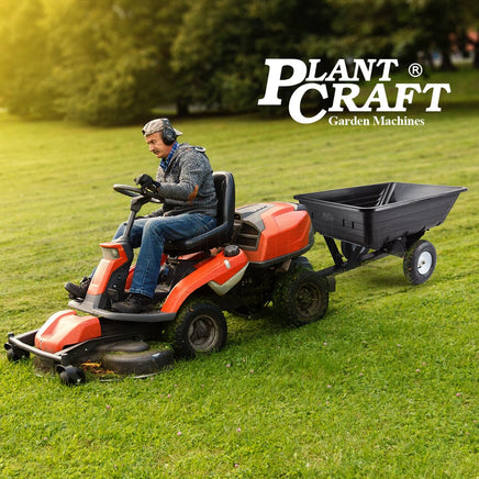 PLANTCRAFT 400LBS Poly Dump Cart Garden Tip Trailer Tray Tow Quad ATV Ride Home & Garden Kings Warehouse 