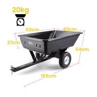 PLANTCRAFT 400LBS Poly Dump Cart Garden Tip Trailer Tray Tow Quad ATV Ride Home & Garden Kings Warehouse 