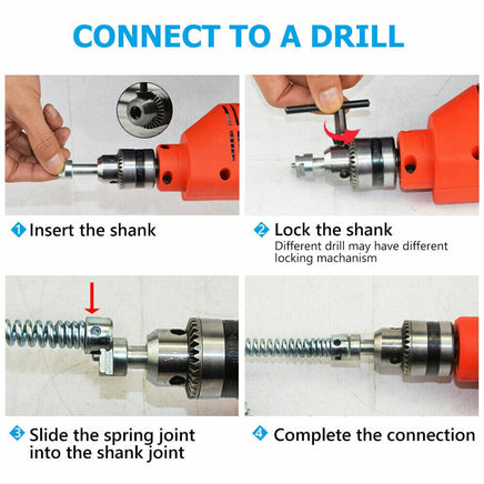 Plumber Drain Snake Pipe Metal Cleaner Pipeline Sewer 12M + 6 Drill Bit Tool DIY Health & Beauty Kings Warehouse 
