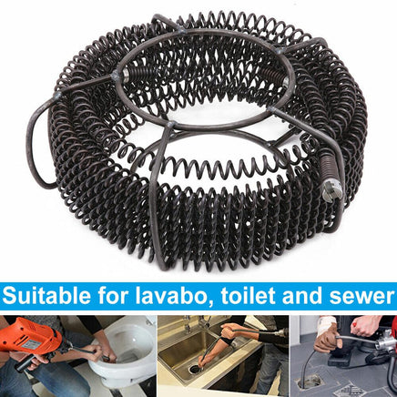 Plumber Drain Snake Pipe Metal Cleaner Pipeline Sewer 12M + 6 Drill Bit Tool DIY Health & Beauty Kings Warehouse 