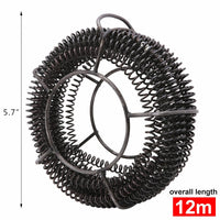 Plumber Drain Snake Pipe Metal Cleaner Pipeline Sewer 12M + 6 Drill Bit Tool DIY Health & Beauty Kings Warehouse 
