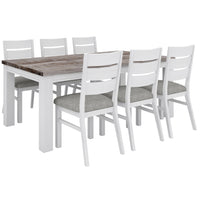 Plumeria Dining Chair Set of 2 Solid Acacia Wood Dining Furniture - White Brush dining Kings Warehouse 
