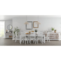 Plumeria Dining Table 190cm Solid Acacia Wood Home Dinner Furniture -White Brush dining Kings Warehouse 