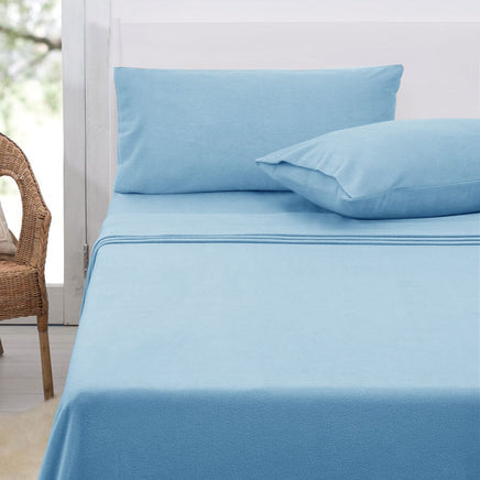 Polar Fleece Sheet Set King 36cm Wall with King Pillowcases Sky Home & Garden Kings Warehouse 