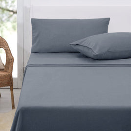 Polar Fleece Sheet Set King 36cm Wall with King Pillowcases Slate Home & Garden Kings Warehouse 