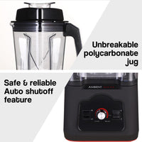 POLYCOOL Commercial Blender Quiet Enclosed Processor Smoothie Mixer Fruit, Black Kings Warehouse 