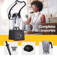 POLYCOOL Commercial Blender Quiet Enclosed Processor Smoothie Mixer Fruit, Black Kings Warehouse 