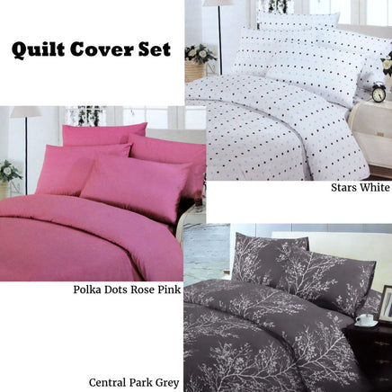 Polyester Cotton Stars Quilt Cover Set Double Home & Garden Kings Warehouse 