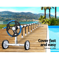 Pool Cover Roller 5.5m Adjustable Swimming Pool Solar Blanket Reel Blue Home & Garden Kings Warehouse 