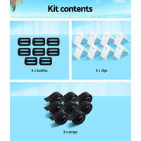 Pool Cover Roller Attachment Swimming Pool Reel Straps Kit 8PCS Home & Garden Kings Warehouse 