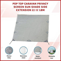 Pop Top Caravan Privacy Screen Sun Shade Side Extension 2.1 x 1.8m Home & Garden Kings Warehouse 