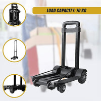 Portable Cart Folding Dolly Push Truck Hand Collapsible Trolley Luggage 70Kg Tools Kings Warehouse 