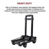 Portable Cart Folding Dolly Push Truck Hand Collapsible Trolley Luggage 70Kg Tools Kings Warehouse 