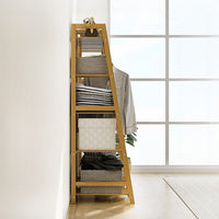 Portable Clothes Rack Coat Garment Stand Bamboo Rail Hanger Airer Closet Furniture Kings Warehouse 