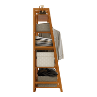 Portable Clothes Rack Coat Garment Stand Bamboo Rail Hanger Airer Closet Home & Garden Kings Warehouse 